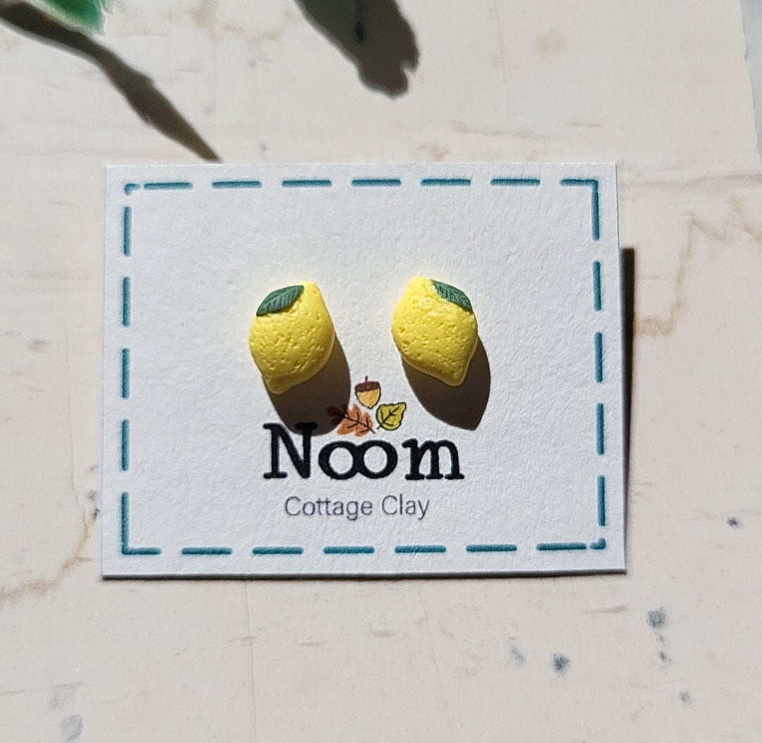 miniature lemon earrings