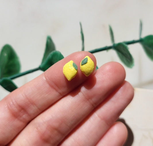 tiny lemon stud earrings