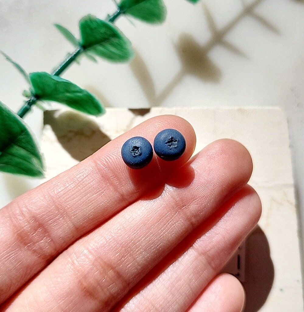 tiny blueberry stud earrings