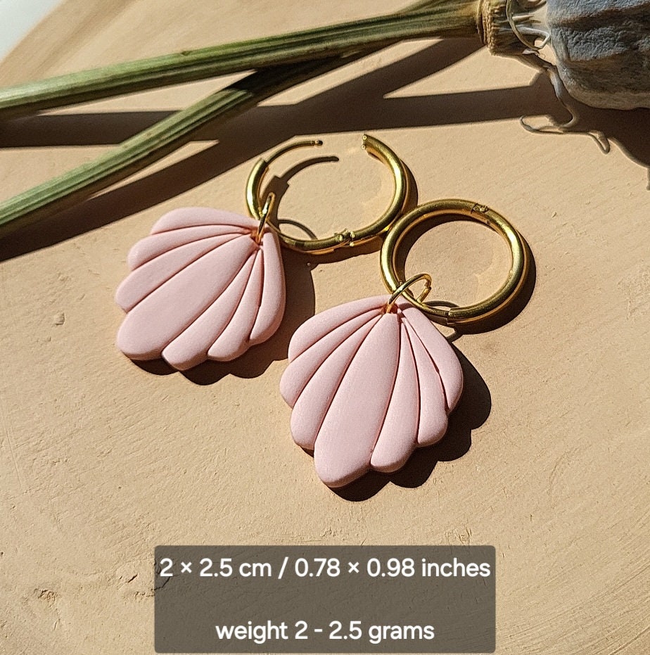 polymer clay leaf earrings