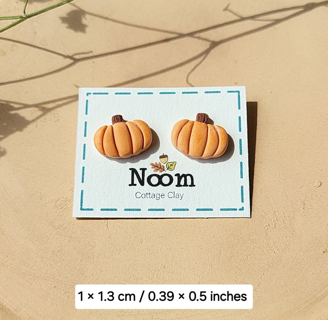 Pumpkin Stud Earrings • Cute And and Fun • Gift For Her • Polymer clay jewelry • Fall Autumn • Halloween