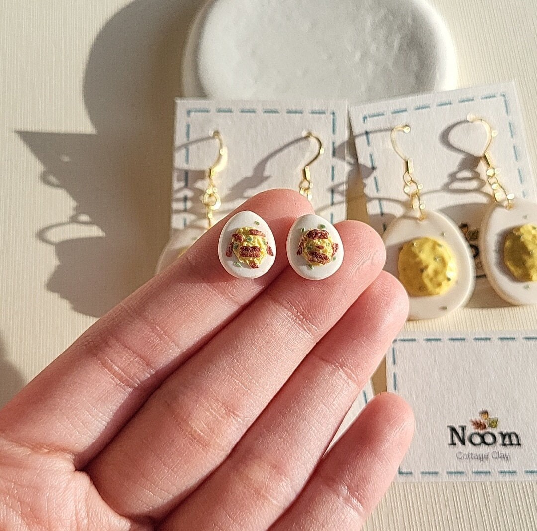 deviled egg stud earrings