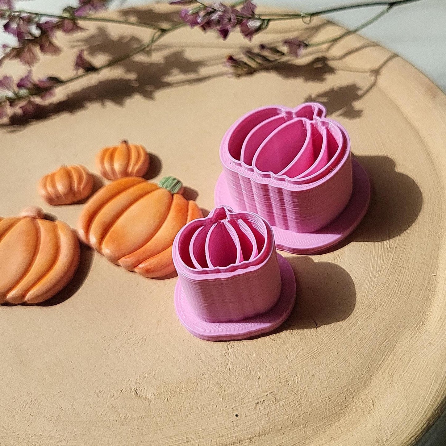 Pumpkin Polymer Clay Cutter • Cute Halloween Clay Cutter • Embossed Fall 3D Printed Cookie Cutter • 1/2 inches • 2.5 cm • Multiple Sizes