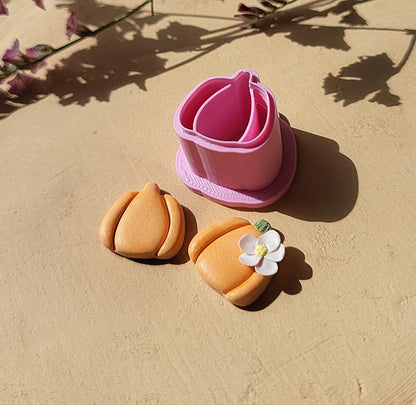 Cortador de arcilla polimérica con forma de calabaza • Lindo cortador de galletas con relieve otoñal • 1/2 pulgada • 2,5 cm • Cortador de arcilla afilado • Varios tamaños
