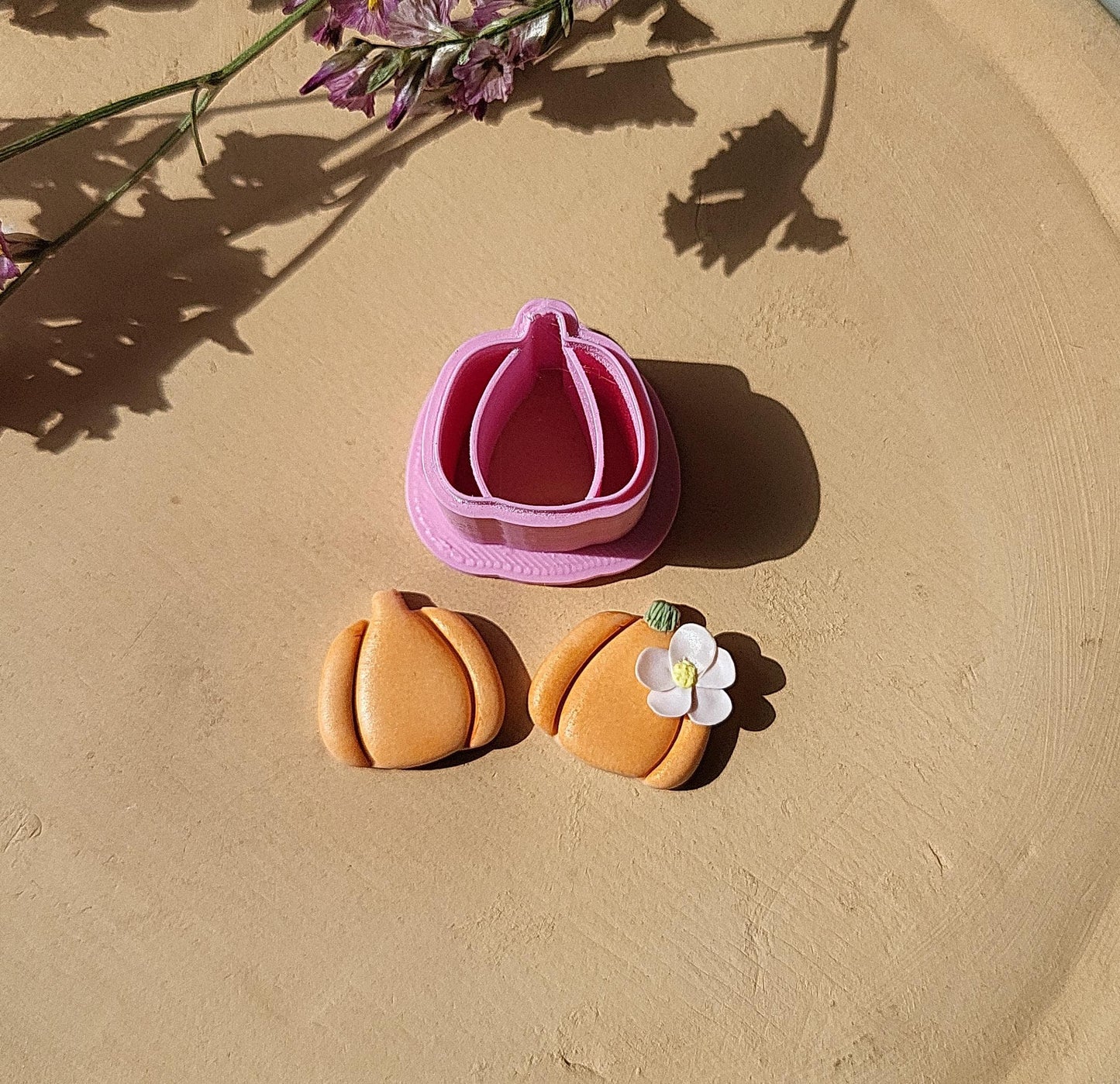 Pumpkin Polymer Clay Cutter • Cute Fall Embossed Cookie Cutter • 1/2 inches • 2.5 cm • Sharp Clay Cutter • Multiple Sizes