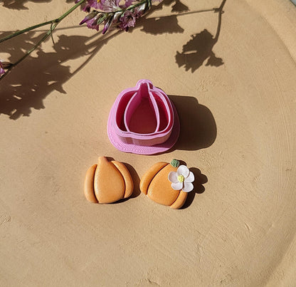 Cortador de arcilla polimérica con forma de calabaza • Lindo cortador de galletas con relieve otoñal • 1/2 pulgada • 2,5 cm • Cortador de arcilla afilado • Varios tamaños