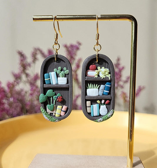 bookshelf earrings