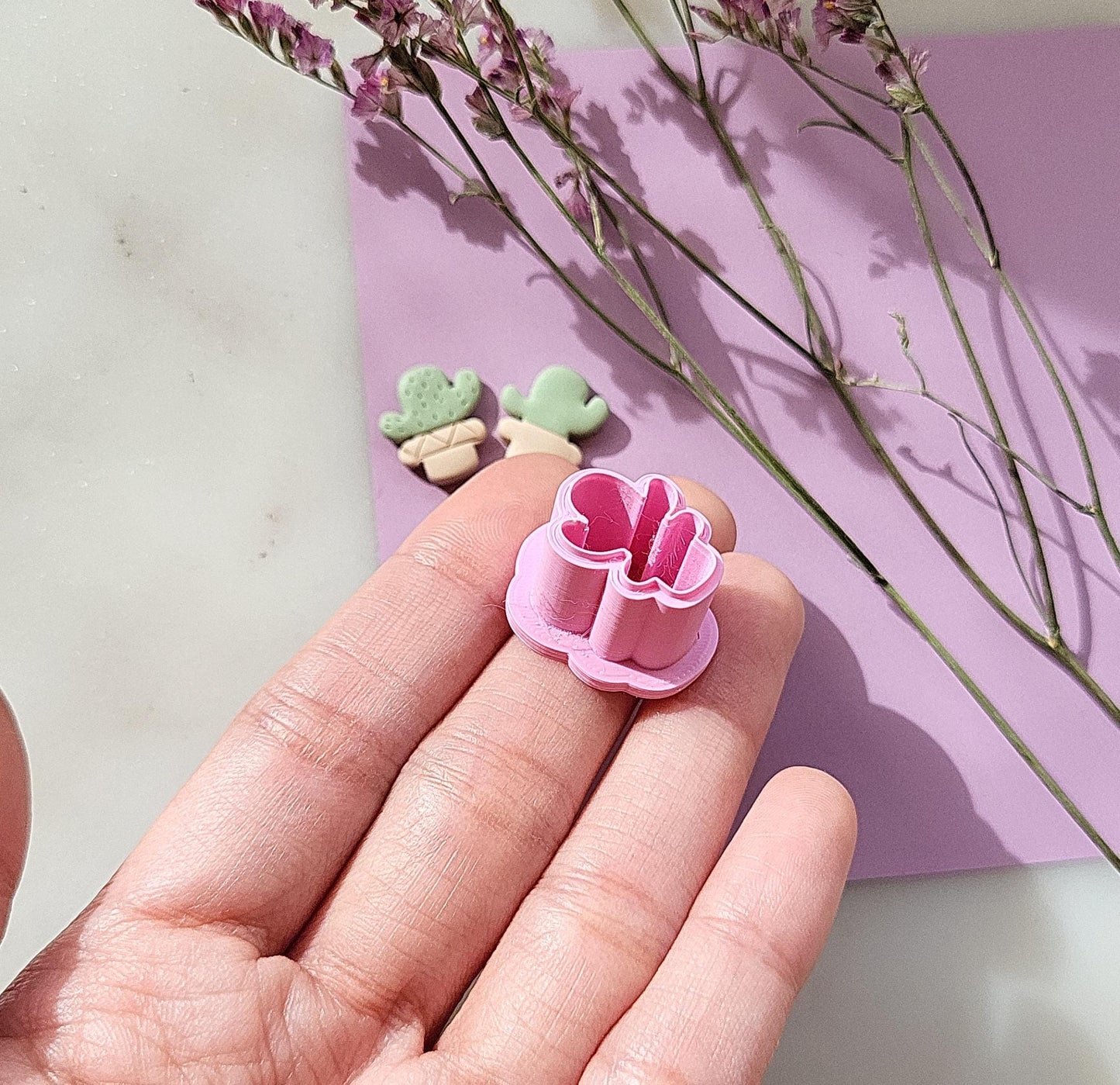 Cactus In Pot Polymer Clay Cutter • Cute Succulent Plant Cookie Cutter • 1/2 inches • 2.5 cm • Sharp Clay Cutter • Multiple Sizes