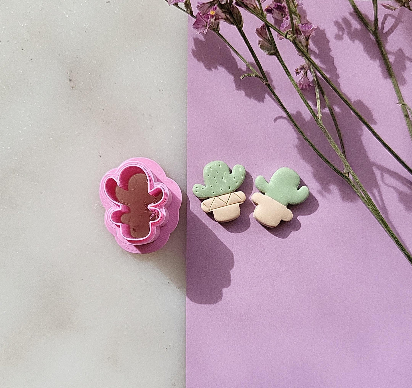 small cactus polymer clay cutter