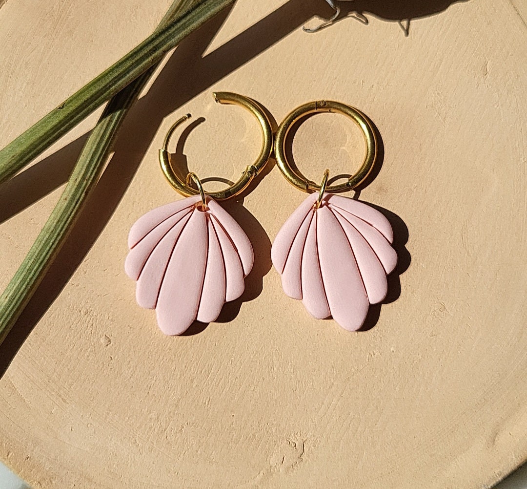 cute leaf clay earrings