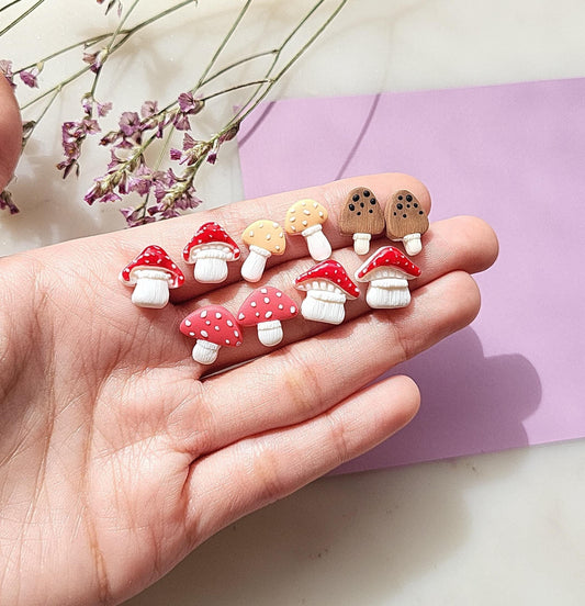 small cute mushroom stud earrings