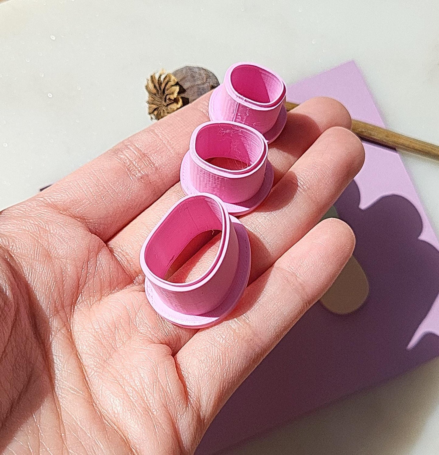 Cute Pebble Clay Cutter Set Of 3 • Asymmetrical Shape • Sharp Polymer Clay Clay Cutters • 3D Printed PLA