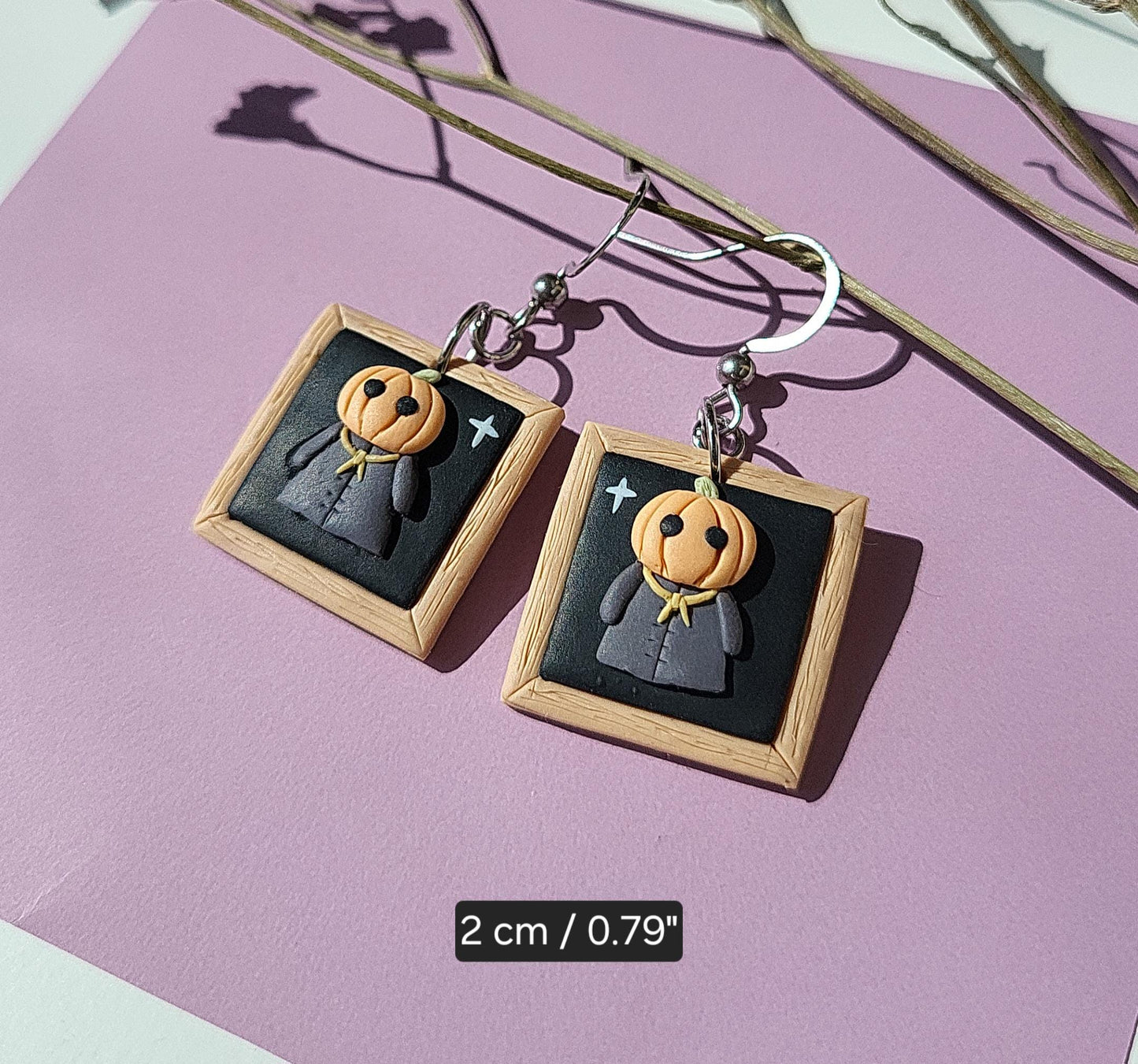 Halloween Pumpkin Head Earrings Jack O Lantern Earrings Spooky Polymer Clay Jewelry Autumn Fall Earrings Quirky Cute Gift For Her