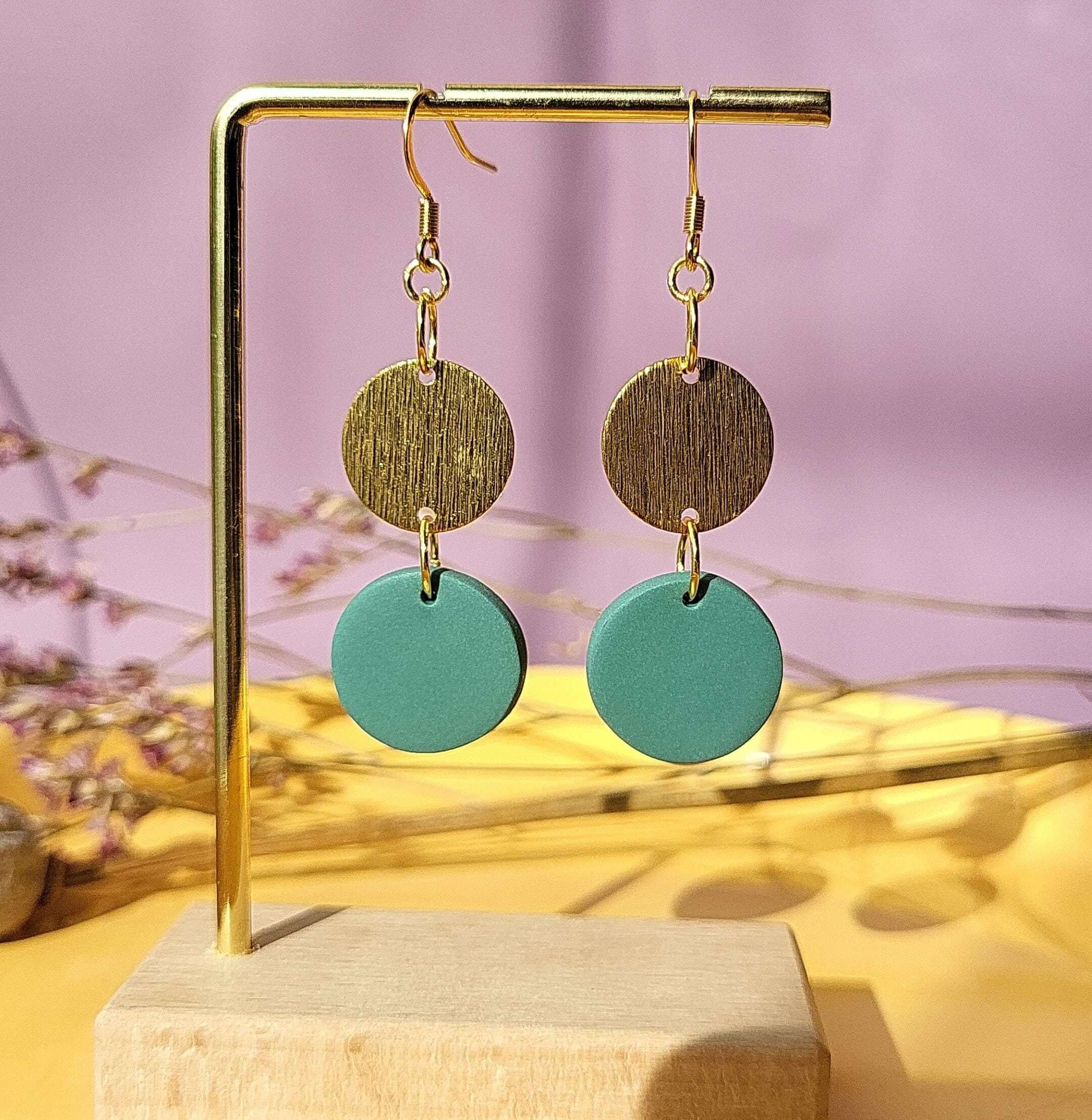 Small Minimalist Clay Circle Earrings
