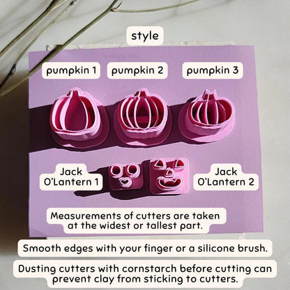 Cortador de arcilla con forma de Jack O'Lantern • Cortador de arcilla con forma de calabaza de Halloween en relieve • 1/2 pulgada • 2 cm • Cortador de arcilla afilado • Otoño • Otoño