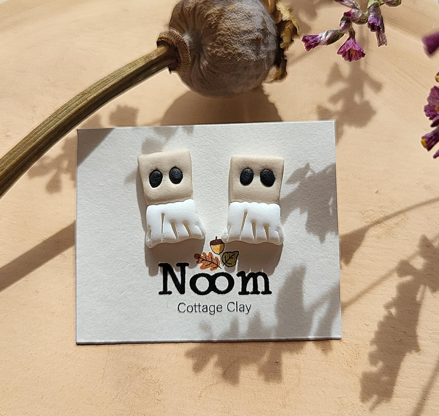 Baghead Ghost Earrings Cute Halloween Spooky Earrings Polymer Clay Jewelry Gift For Her Funny Quirky