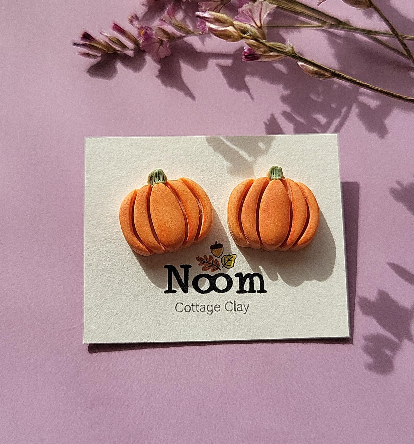 Pumpkin Stud Earrings Fall Clay Earrings Autumn jewelry Handmade Jewellery