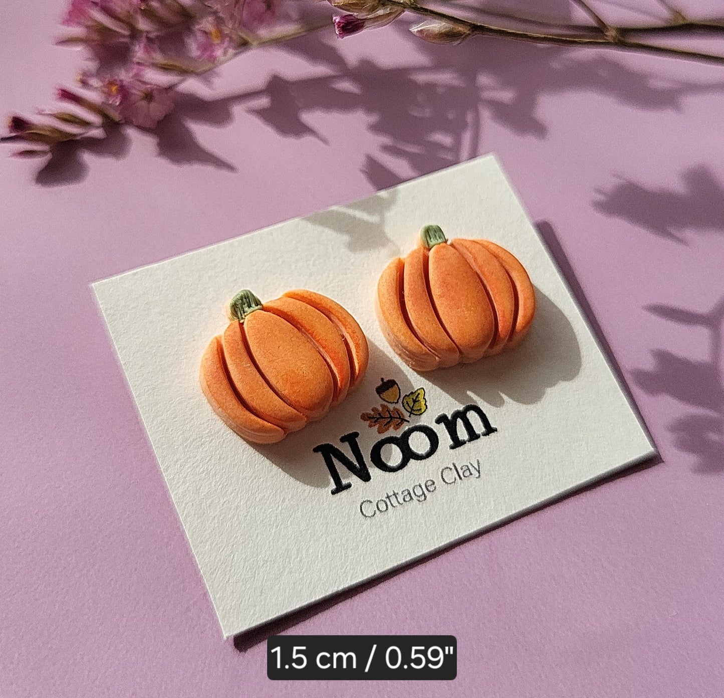 Pumpkin Stud Earrings Fall Clay Earrings Autumn jewelry Handmade Jewellery