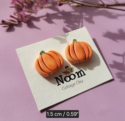 Pumpkin Stud Earrings Fall Clay Earrings Autumn jewelry