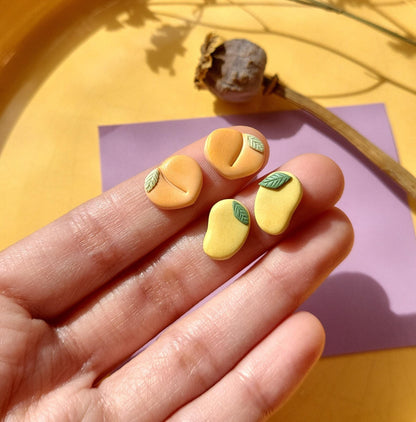 Cute Fruit Stud Earrings - Clay Fruit Stud Pack