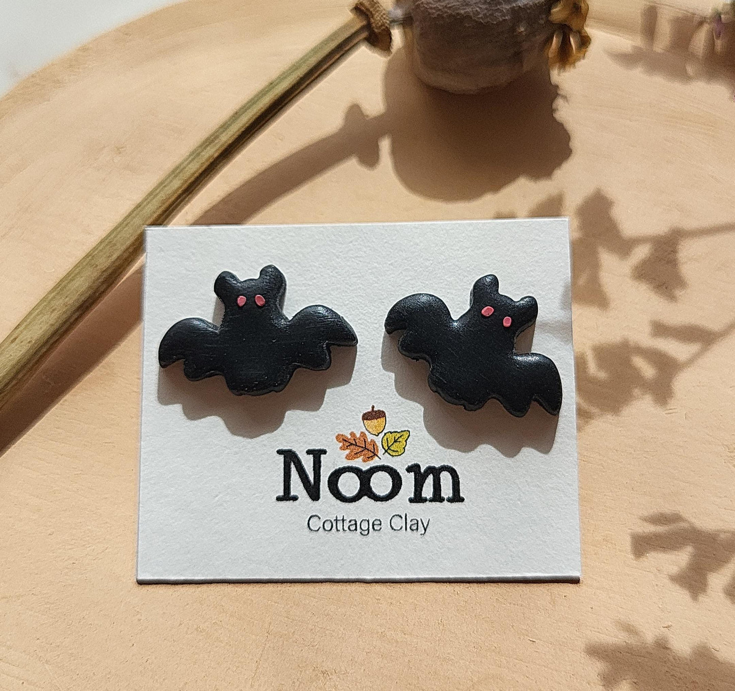 Cute Bat Stud Earrings Spooky Halloween Earrings Polymer Clay Jewellery Autumn Fall Jewelry Stocking Stuffer For Women