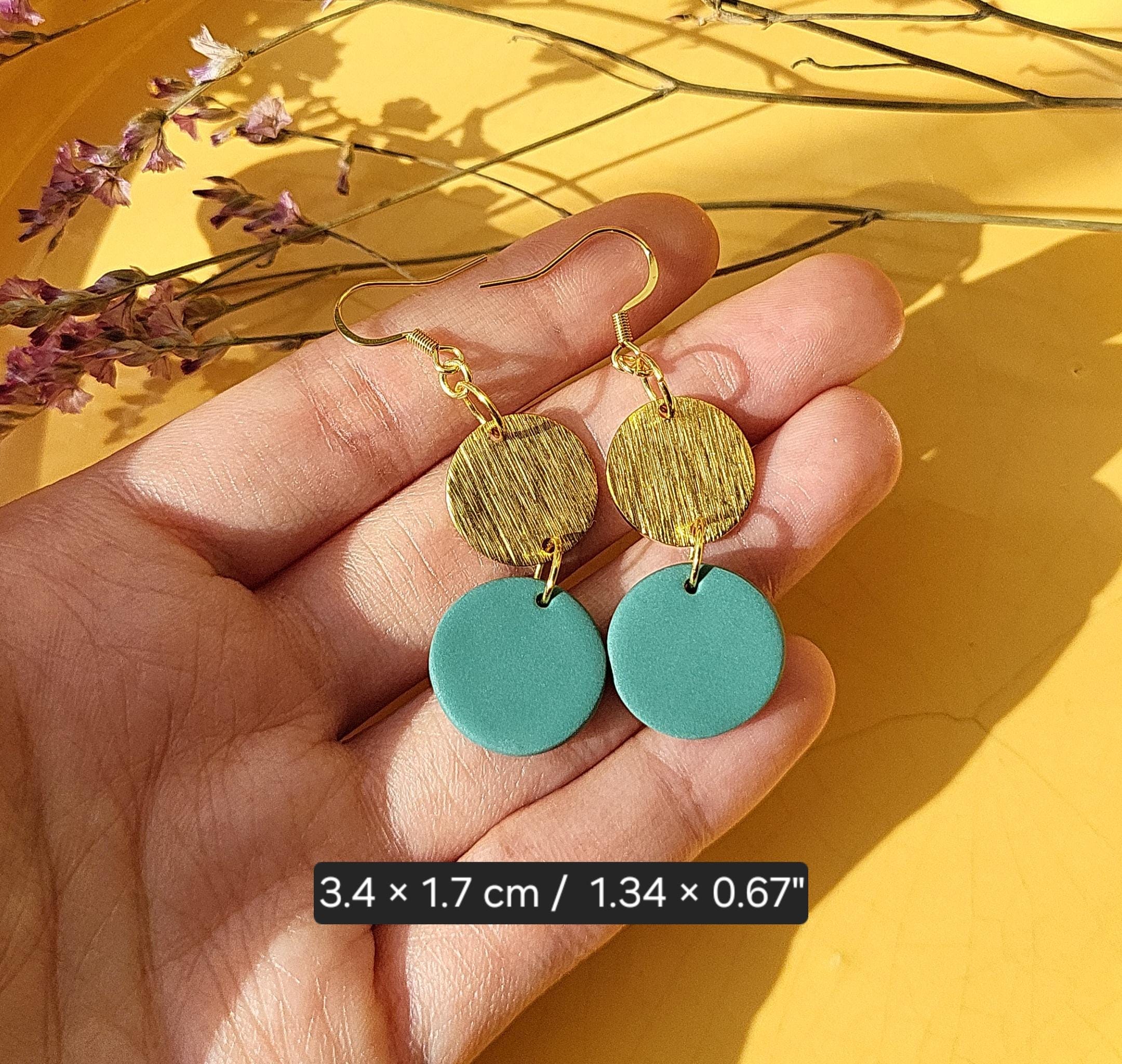 Small Minimalist Clay Circle Earrings