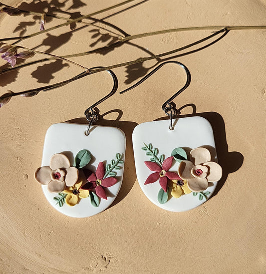 flower clay earrings