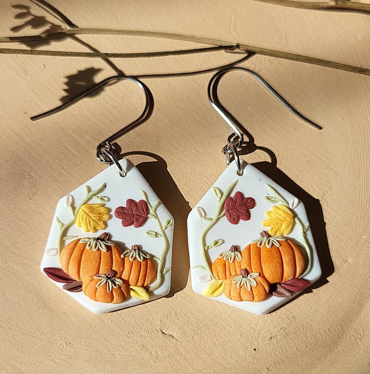 Pumpkin Clay Earrings | Cute Autumn Jewelry | Handmade Fall Jewellery  | Unique Gift for Wife