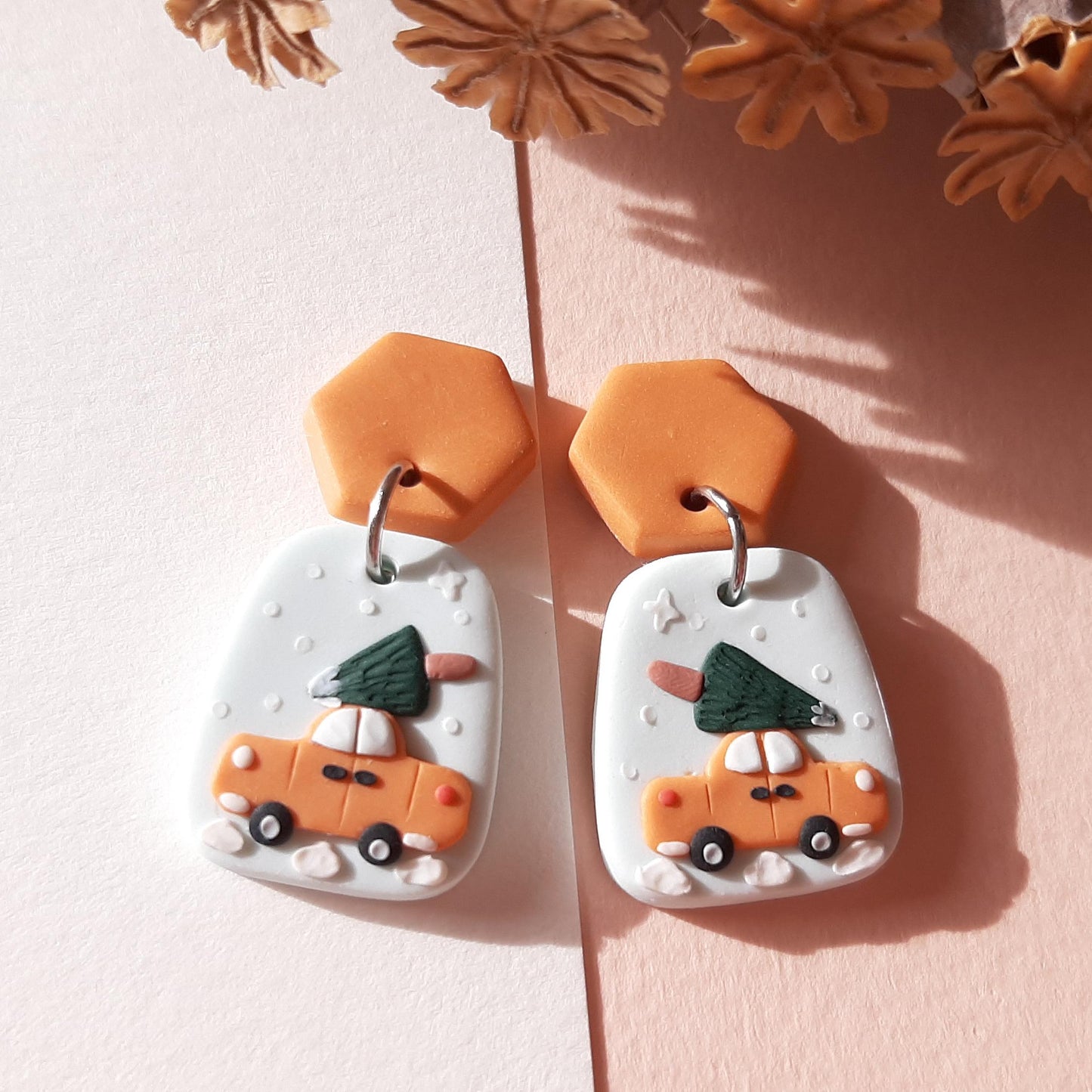 Christmas car earrings