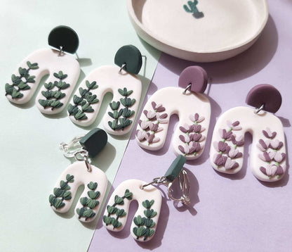 Lavender flower earrings - Rankų darbo auskarai „Levandos“ iš polimerinio molio.