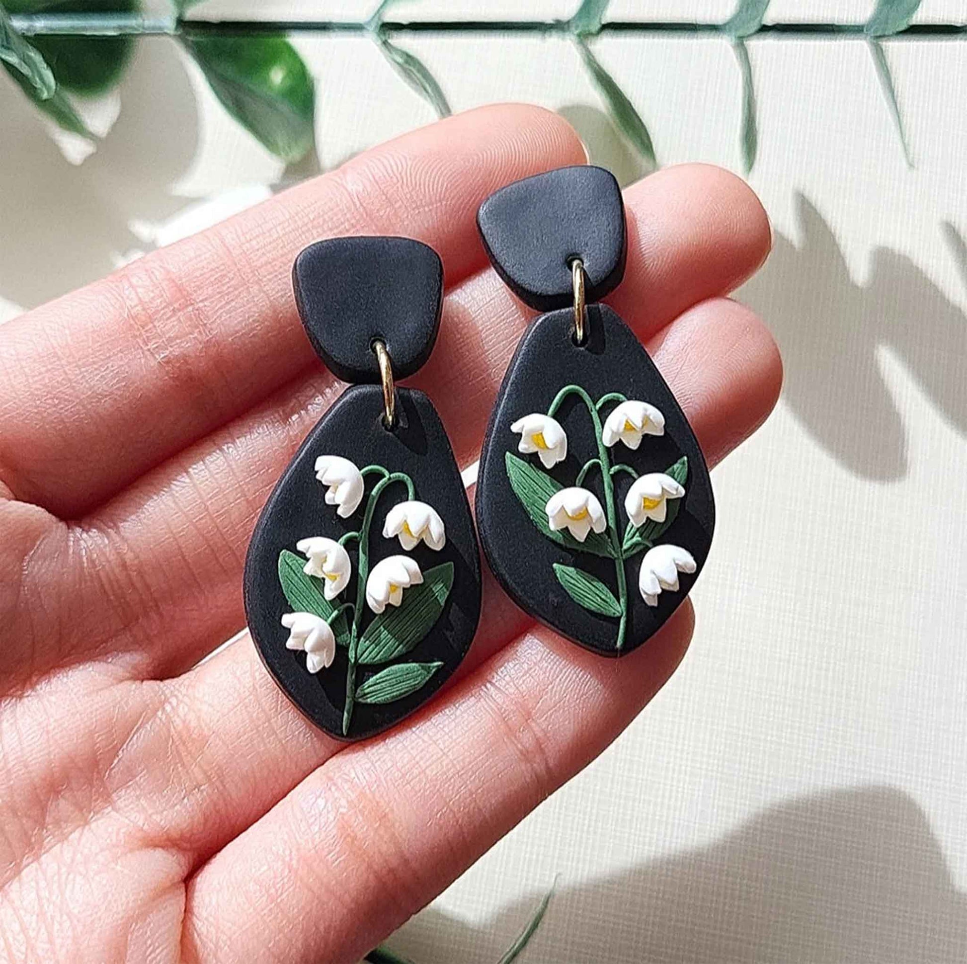 Bell Orchid flower earrings handmade 