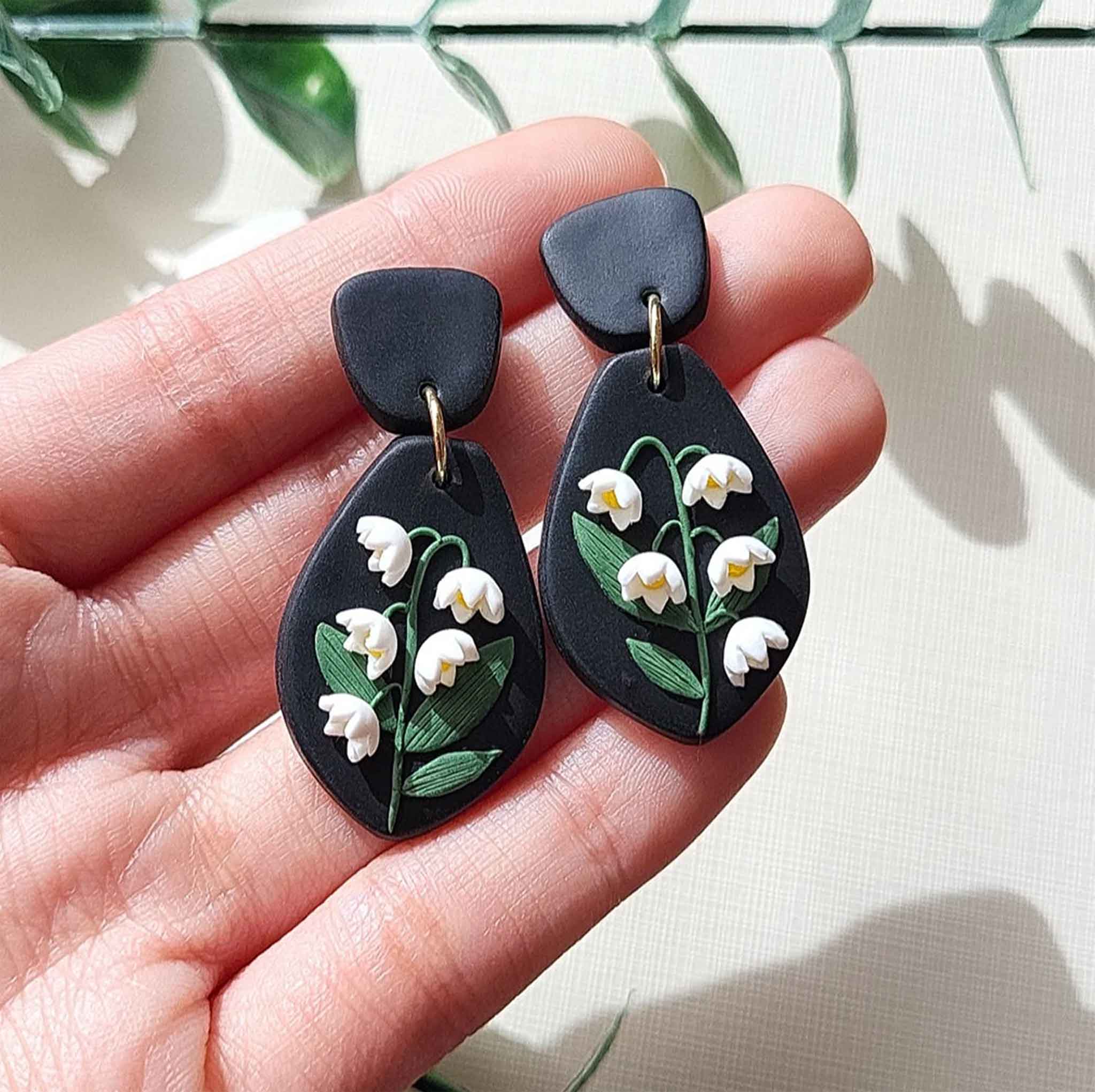 Bell Orchid flower earrings handmade 