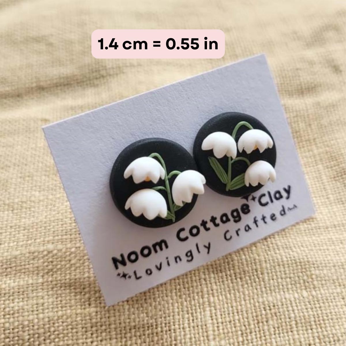 Handmade Lily of the valley stud earrings - Rankų darbo auskarai „Pakalnutės“