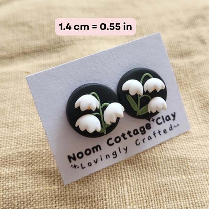 Handmade Lily of the valley stud earrings - Rankų darbo auskarai „Pakalnutės“