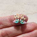 Custom mermaid dog earrings handmade