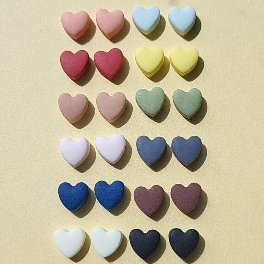 Tiny heart stud earrings for men and women