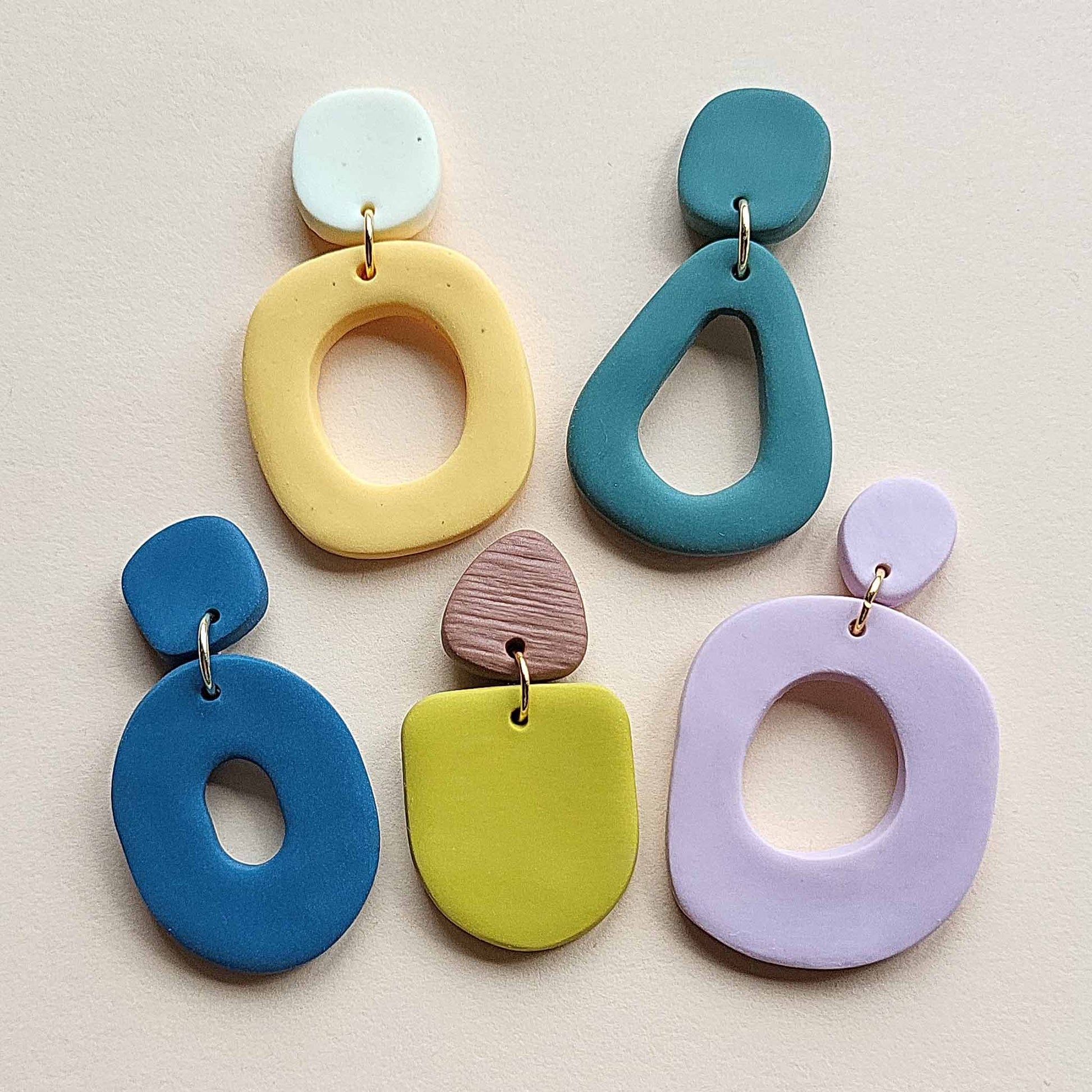 Minimalist trendy polymer clay earrings