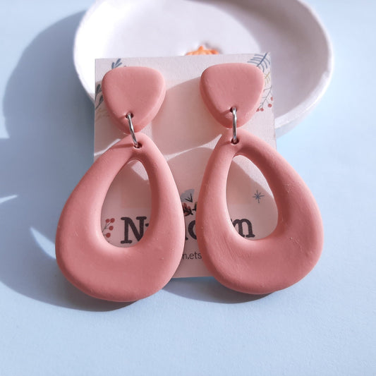 Minimal pink polymer clay earrings
