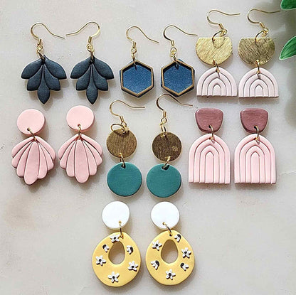 Handmade minimalist polymer clay earrings