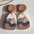 Handmade mountain polymer clay earrings