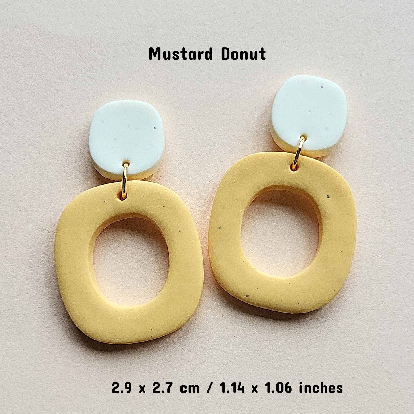 Mustard yellow square earrings