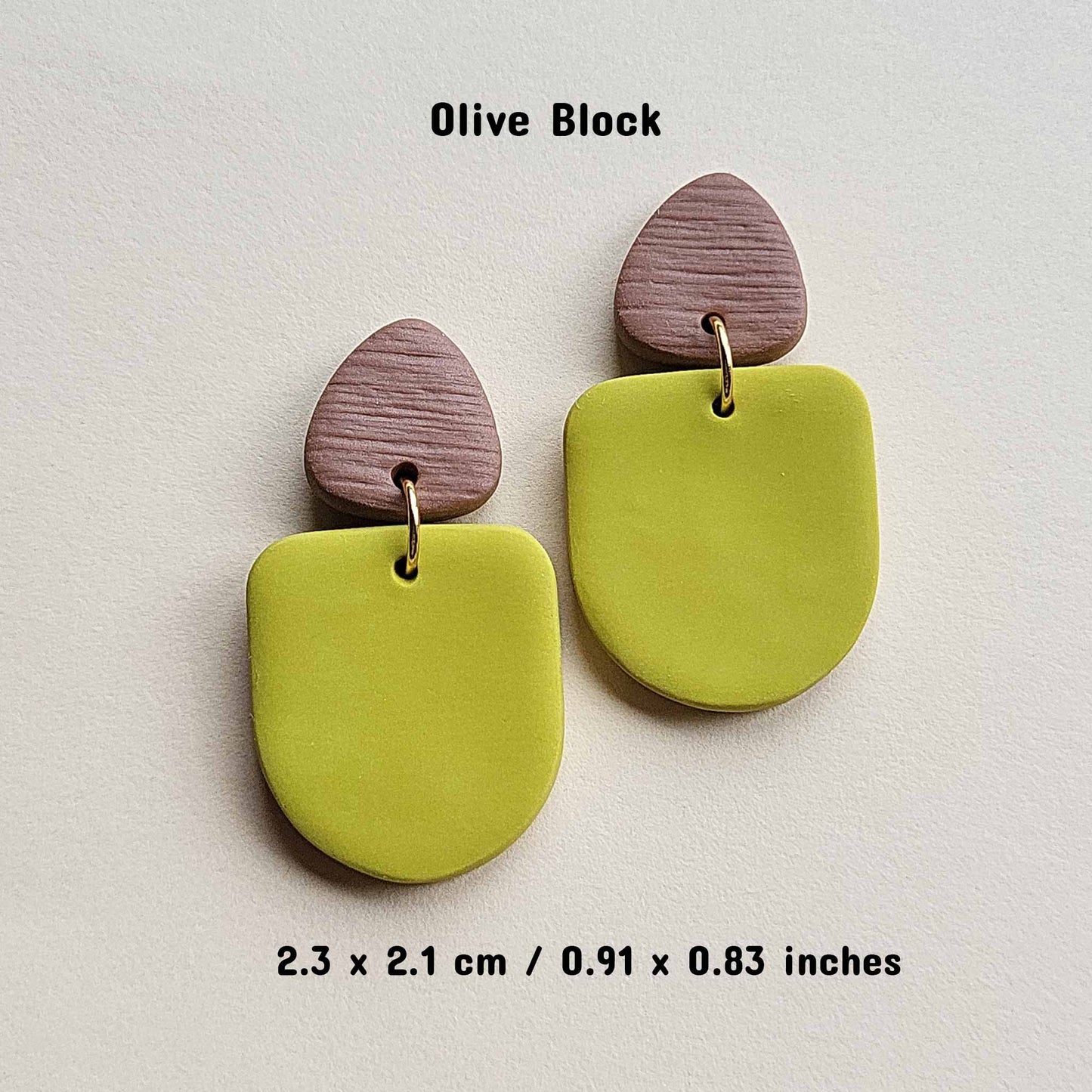 Olive green earrings 