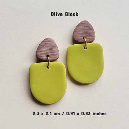 Olive green earrings