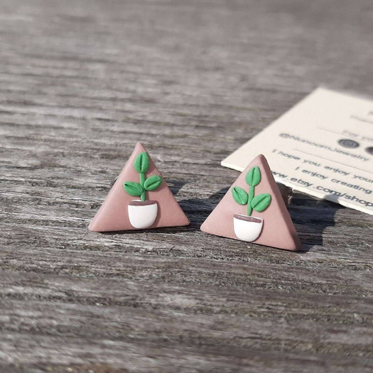 Cute plant stud earrings