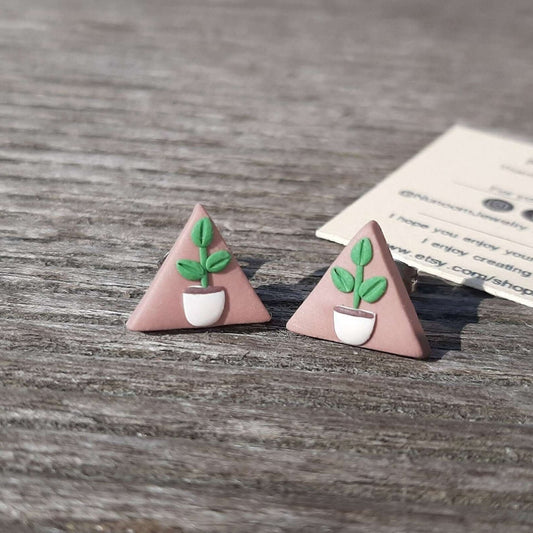 Cute plant stud earrings