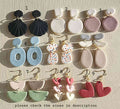 Modern trendy clay earrings