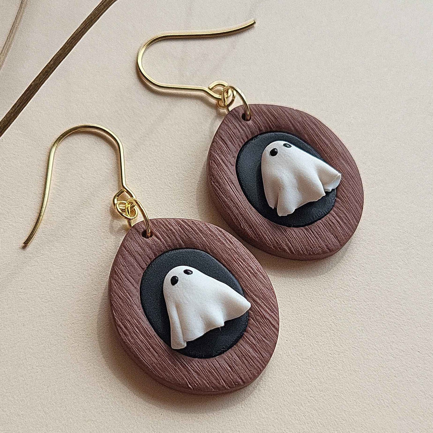 Handmade ghost clay earrings
