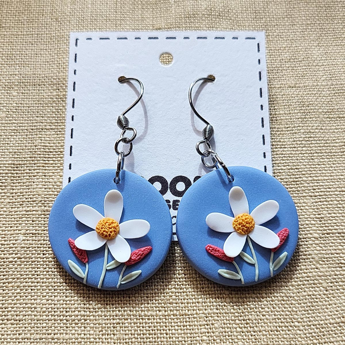 Handmade dainty flower polymer clay earrings - Rankų darbo auskarai su gėlių motyvais