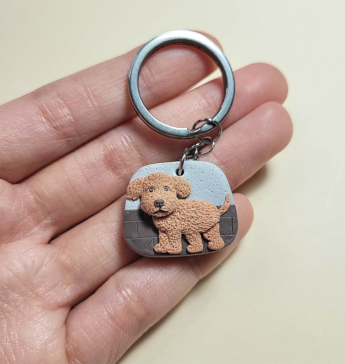 Cute Poodle keychain - gift for Poodle lover - Raktų pakabukas pudelis - Dovana su pudeliu