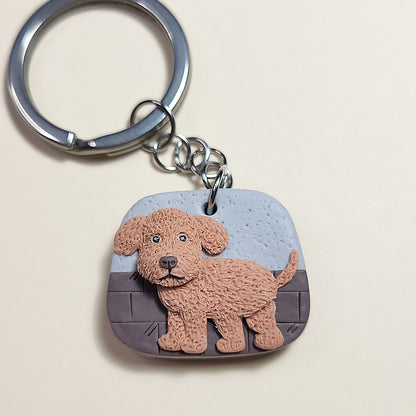 Cute Poodle keychain - gift for Poodle lover - Raktų pakabukas pudelis - Dovana su pudeliu